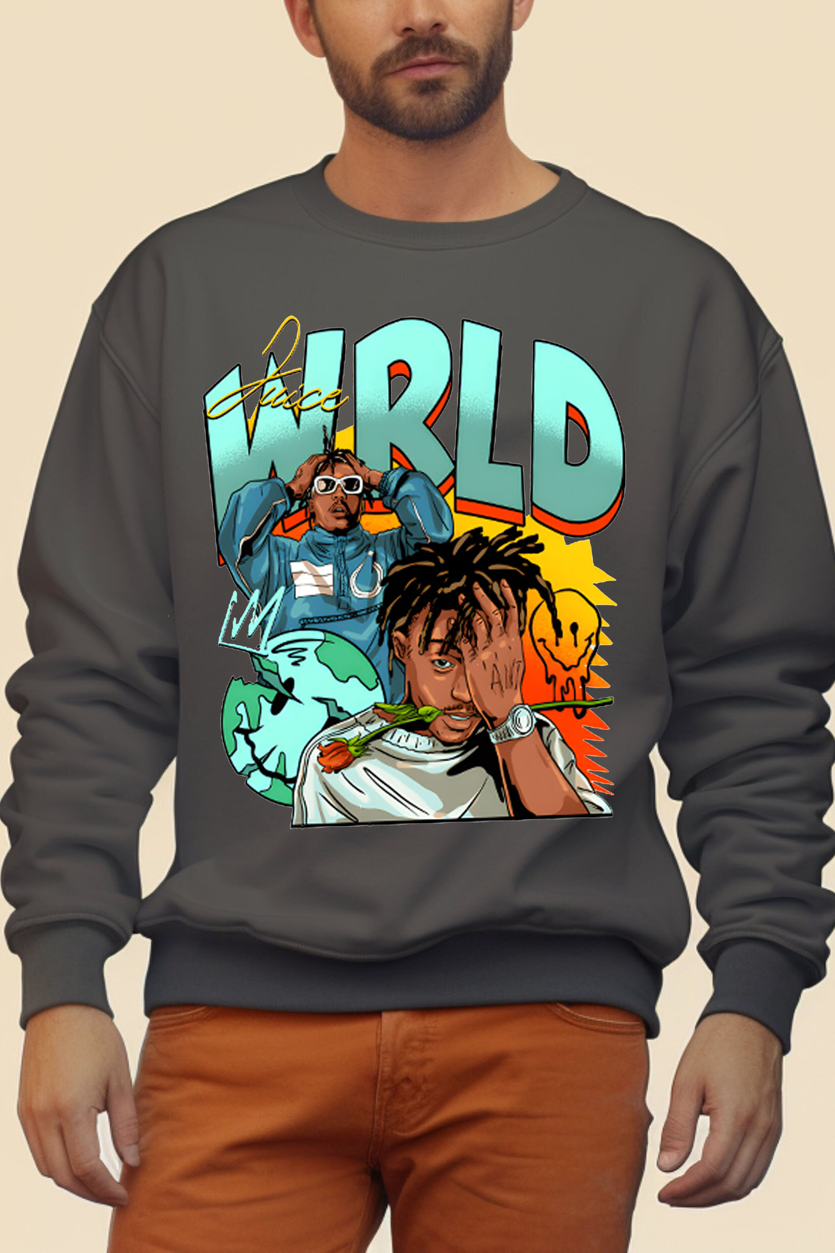 Juice World fans color block sweatshirt