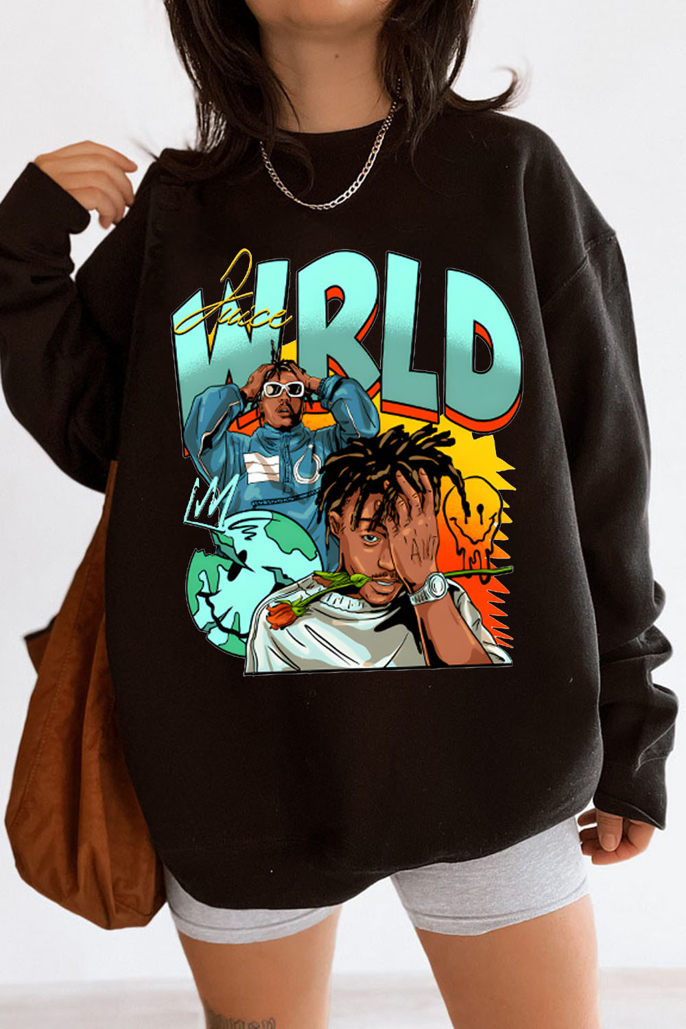 Juice World fans color block  sweatshirt