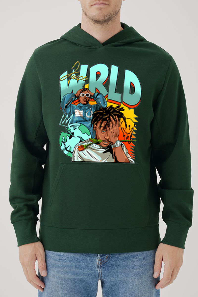 Juice World fans color block  Hoodie For Men
