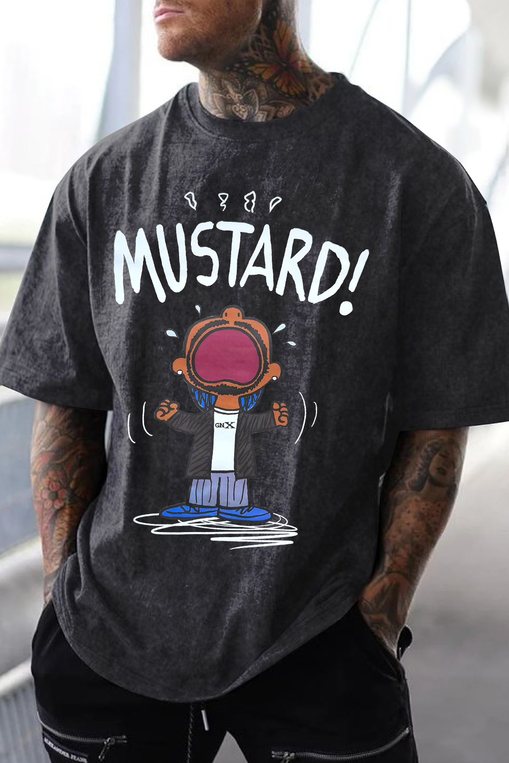 Washed cotton GNX Men's short-sleeved T-shirt