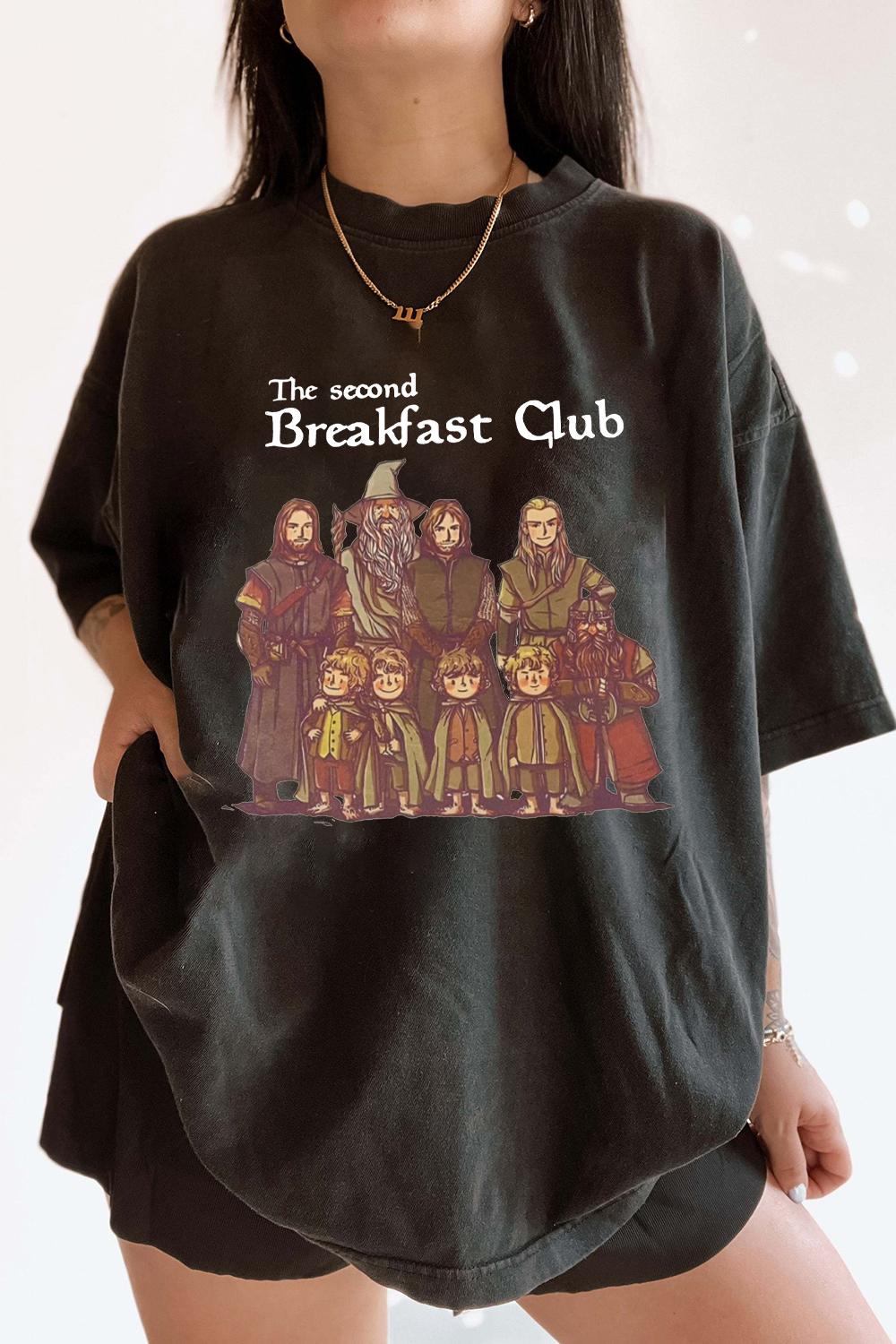 The Lord of the Rings cartoon ladies short-sleeved loose T-shirt