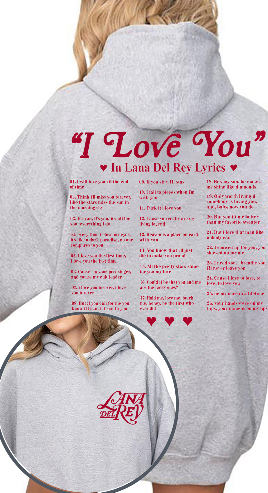 Lana Del Rey – I Love You Tee  For Women