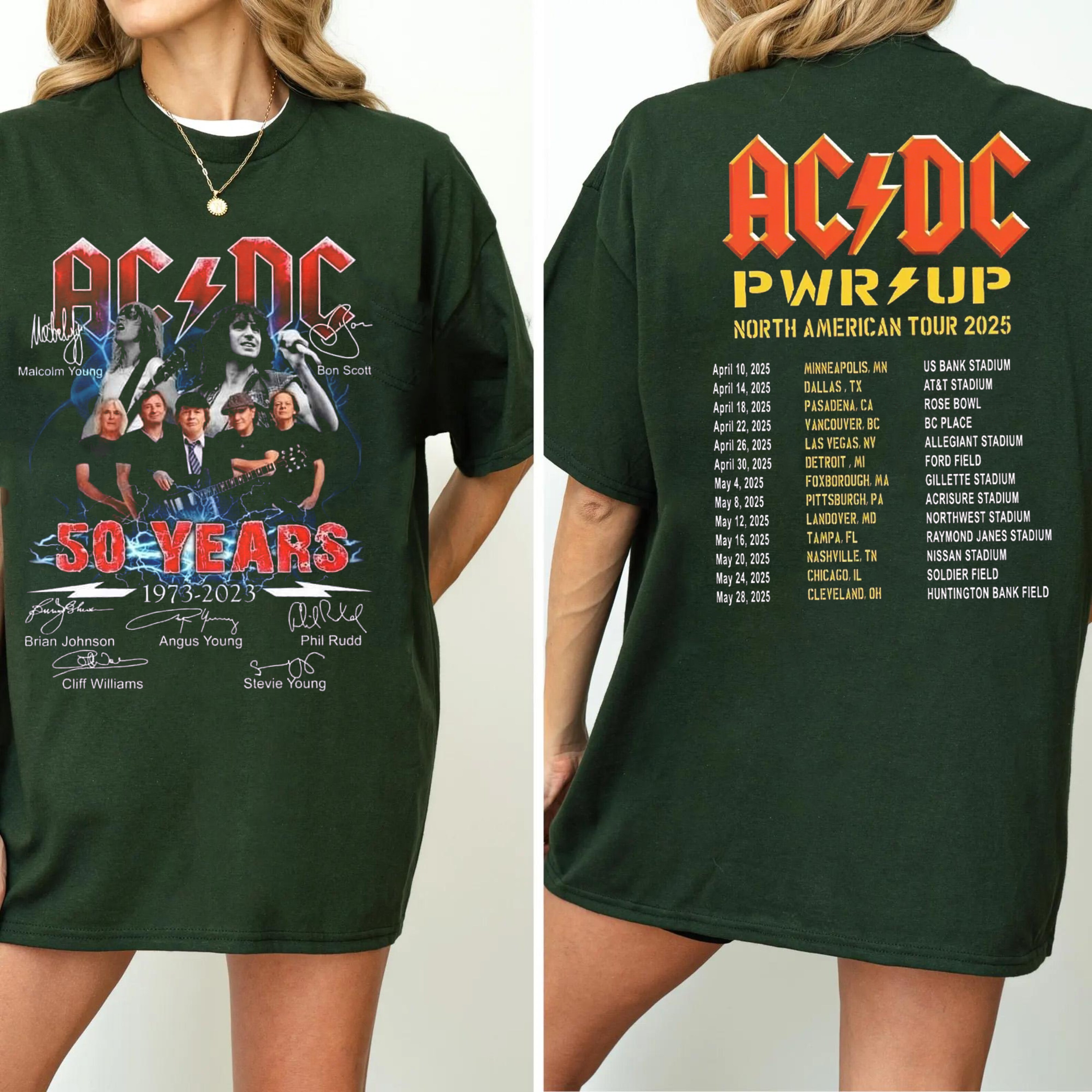 AC/DC 52 Years Anniversary Tee For Women