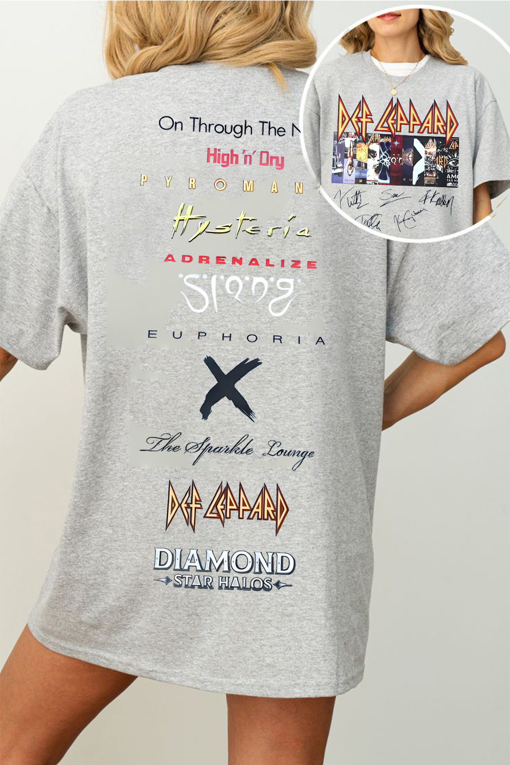 Defleppard 2-sided women printed tee