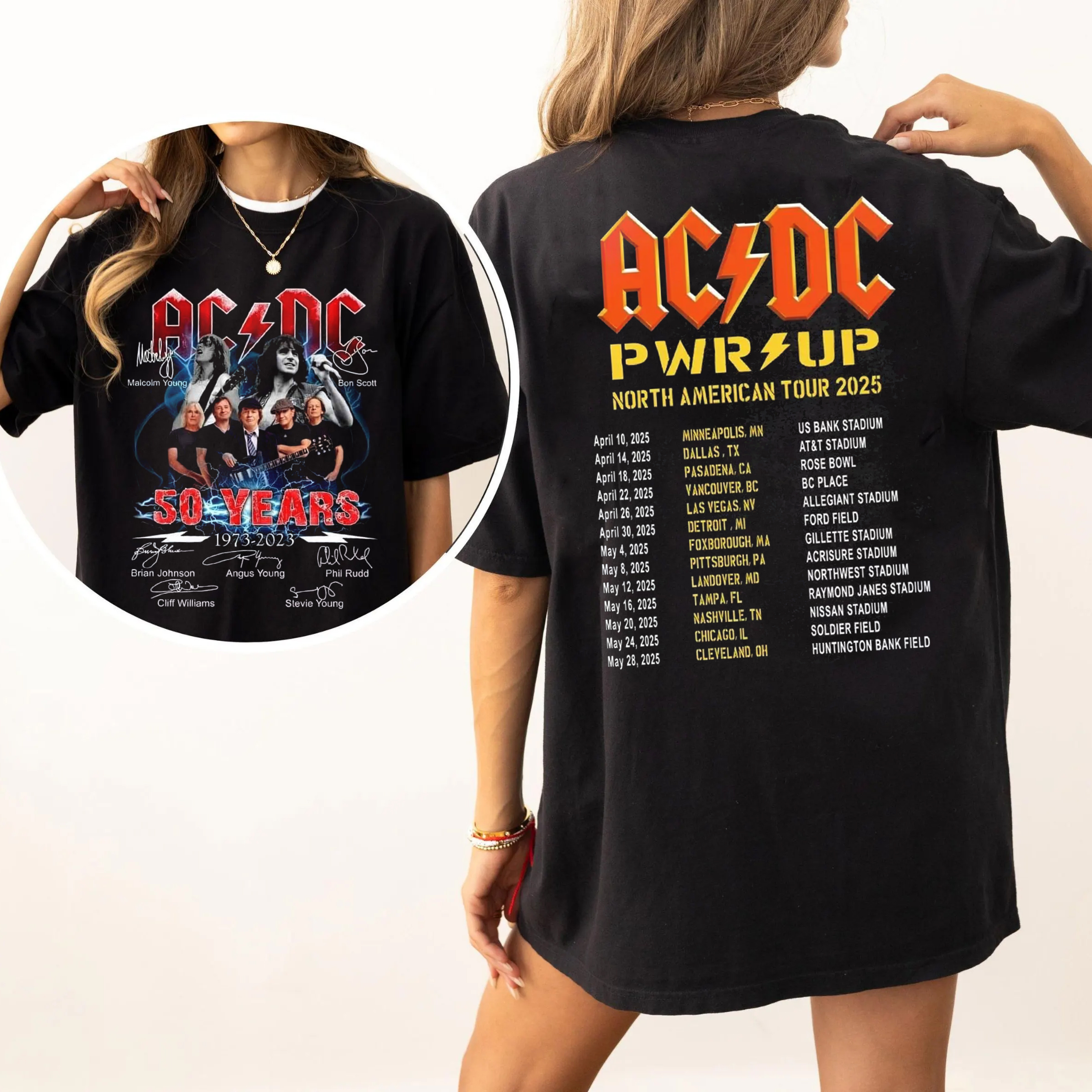 AC/DC 52 Years Anniversary Tee For Women
