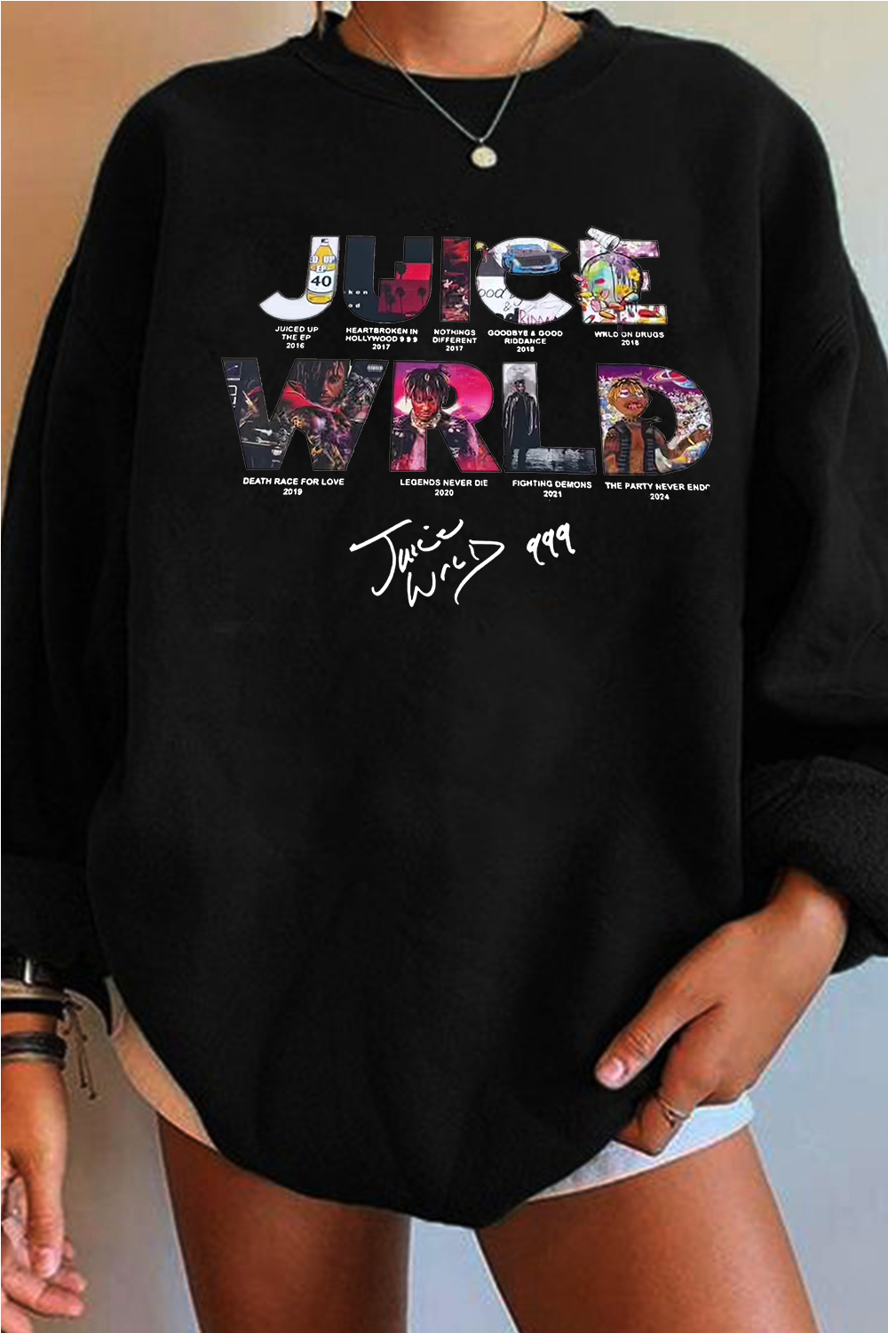 juice wrld round neck women's sweatshirt