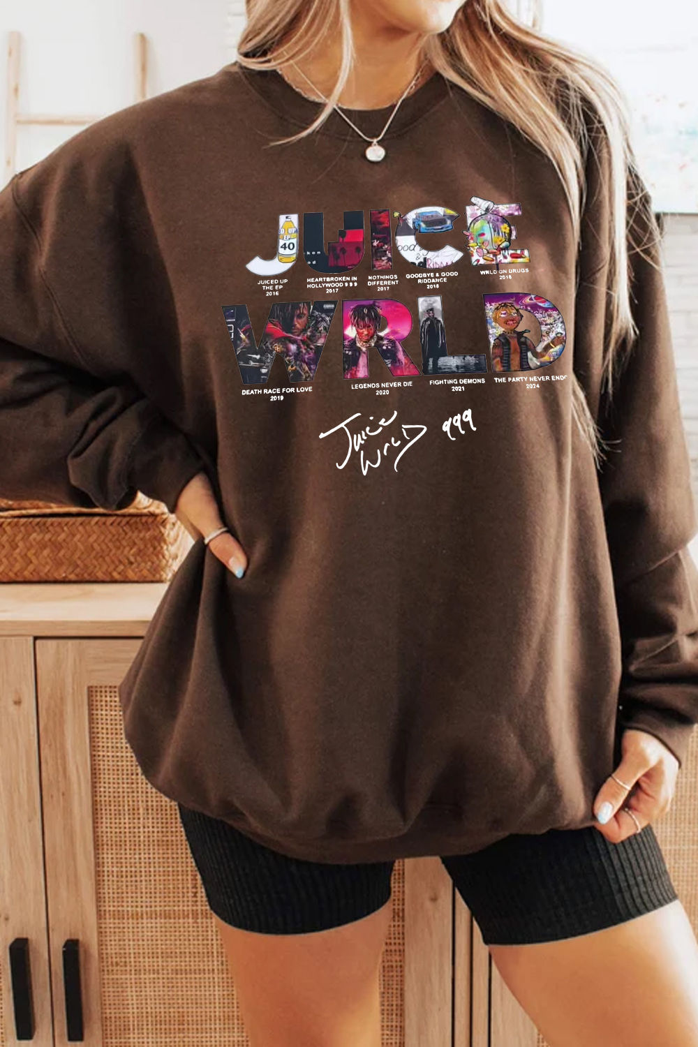 juice wrld round neck women's sweatshirt