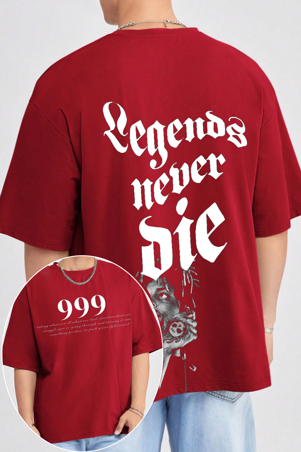 Juice WRLD999 Double-sided printed short-sleeved men's T-shirt