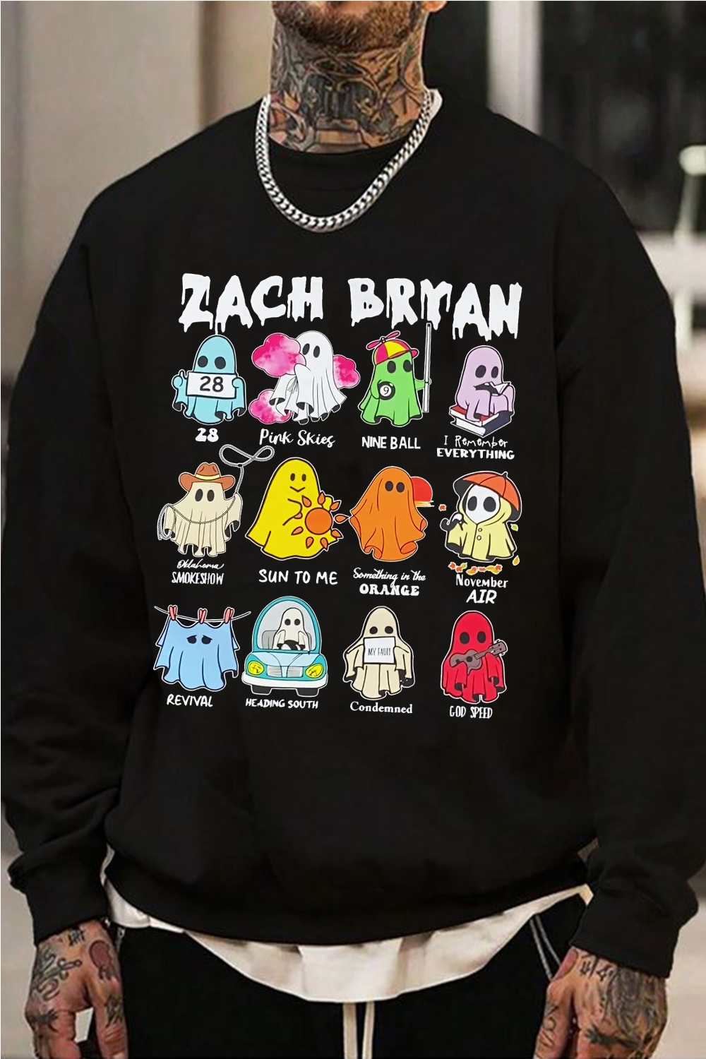 Zach Bryan long-sleeved men's sweatshirt