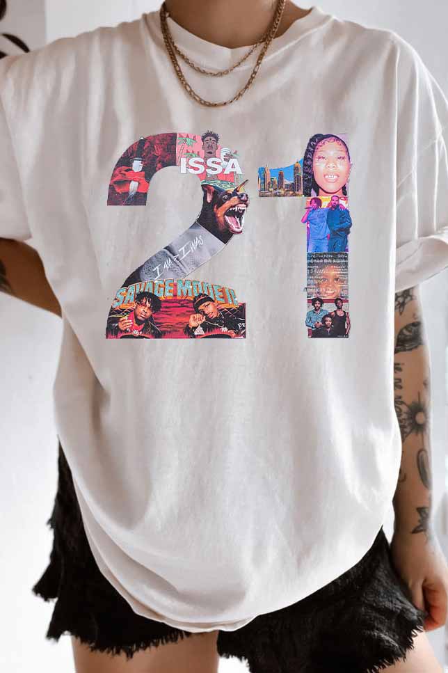 21 Typography T-Shirt