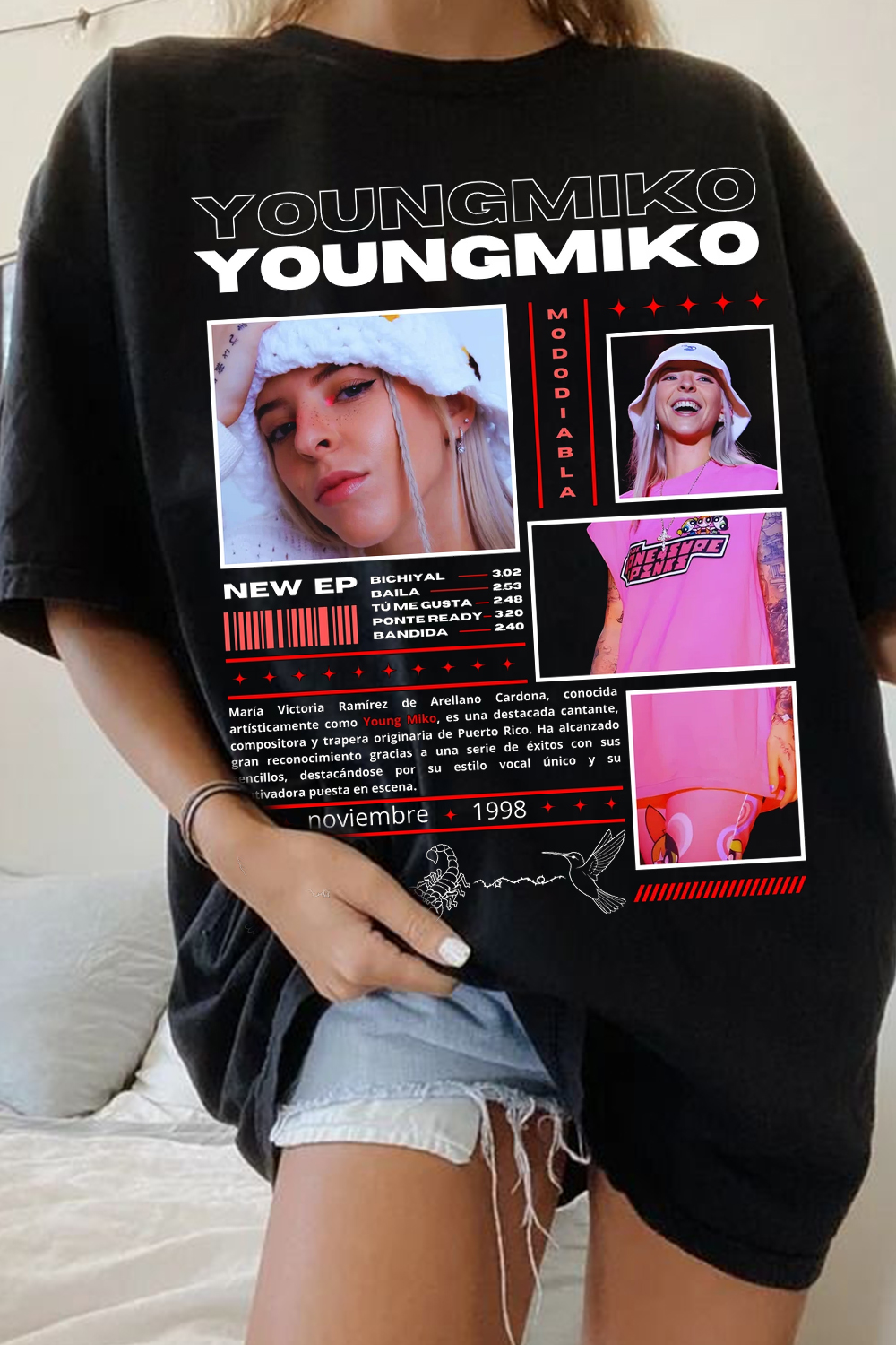 Contrast Color Personality Star Support Print Round Neck Short Sleeve T-Shirt