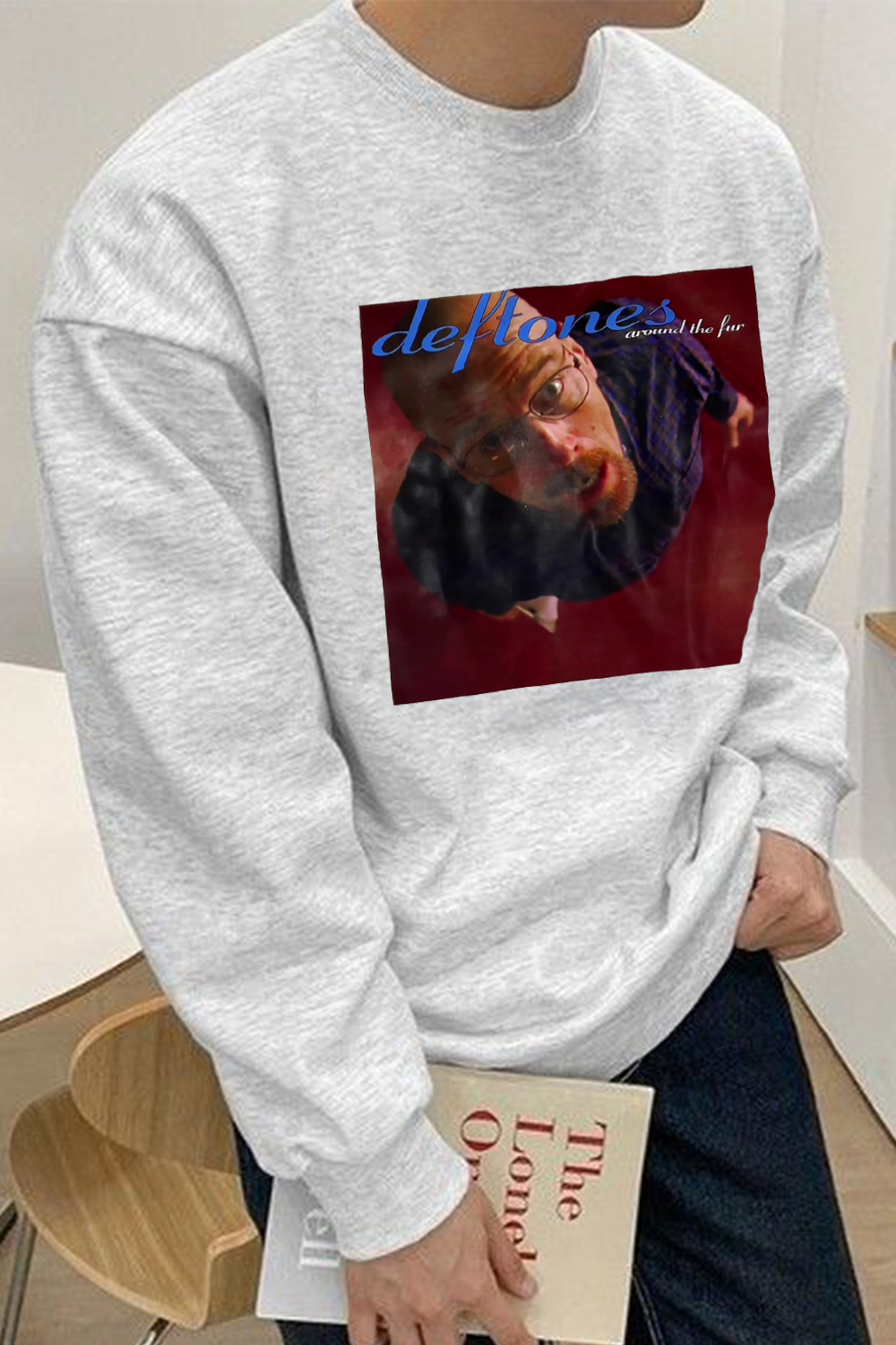 Funny Celebrity Print Round Neck Casual Long Sleeve Sweatshirt