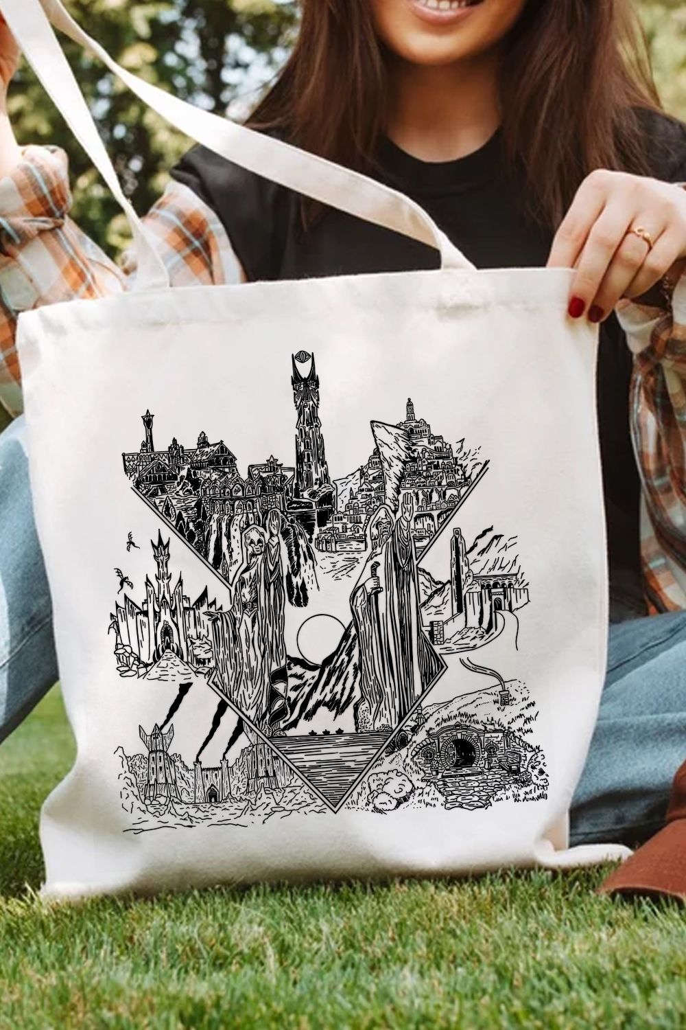 LOTR Middle Earth Inspired Tote Bag
