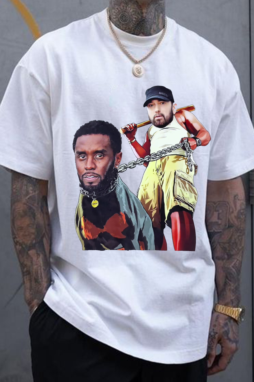 Men's Short-Sleeved T-Shirt With Funny Artist Print