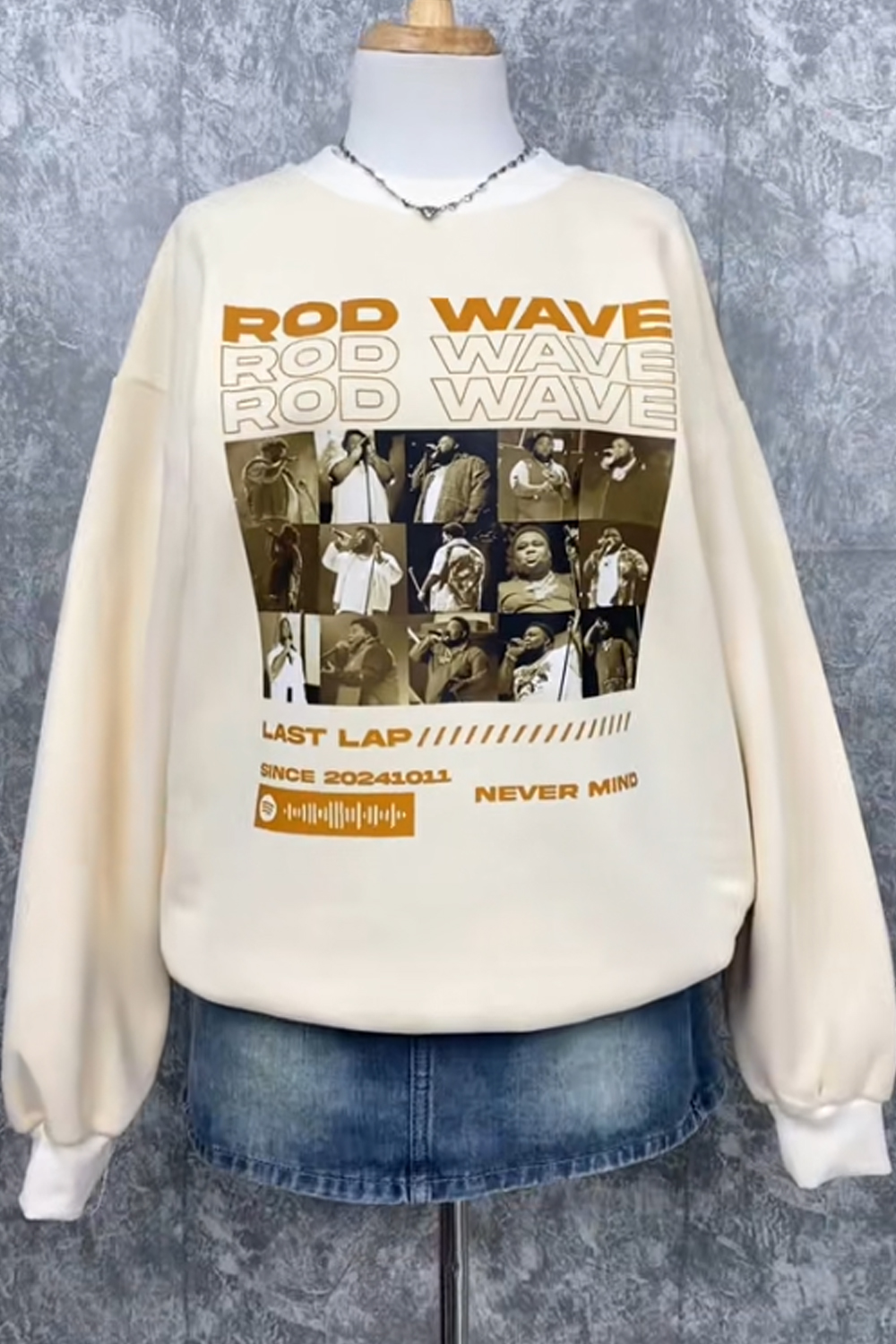 Rod Wave Personalized Front And Back Printed Round Neck Long Sleeve Sweatshirt
