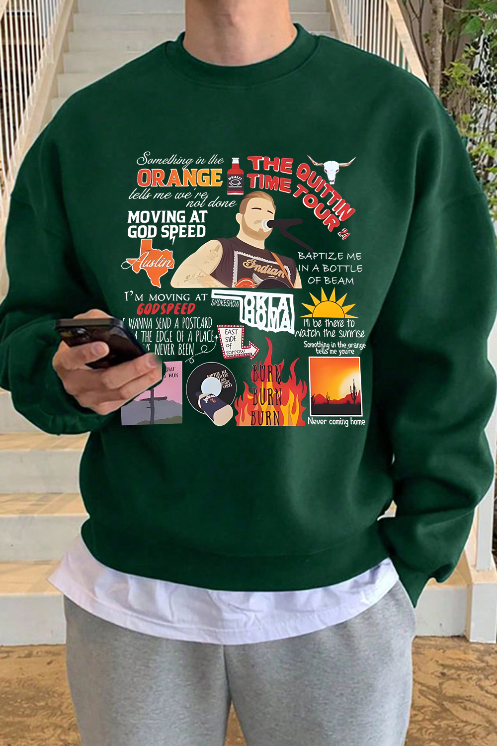 Zach Bryan Cartoon Personalized Print Men's Sweatshirt