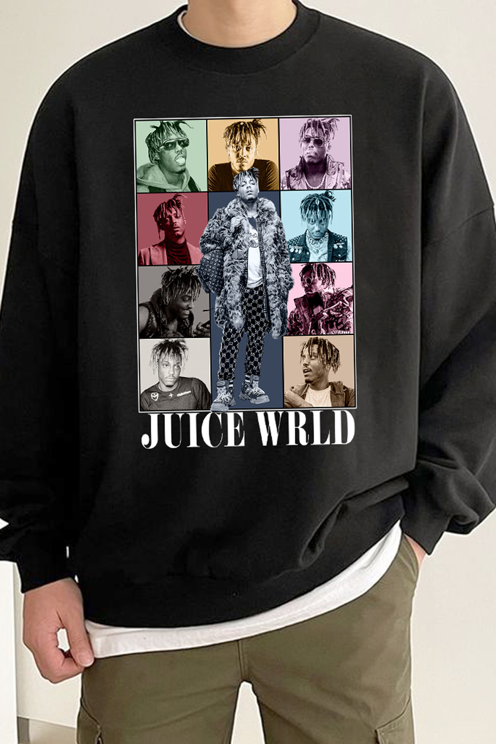 Juice WRLD Poster Men's Crew Neck Long Sleeve Sweatshirt