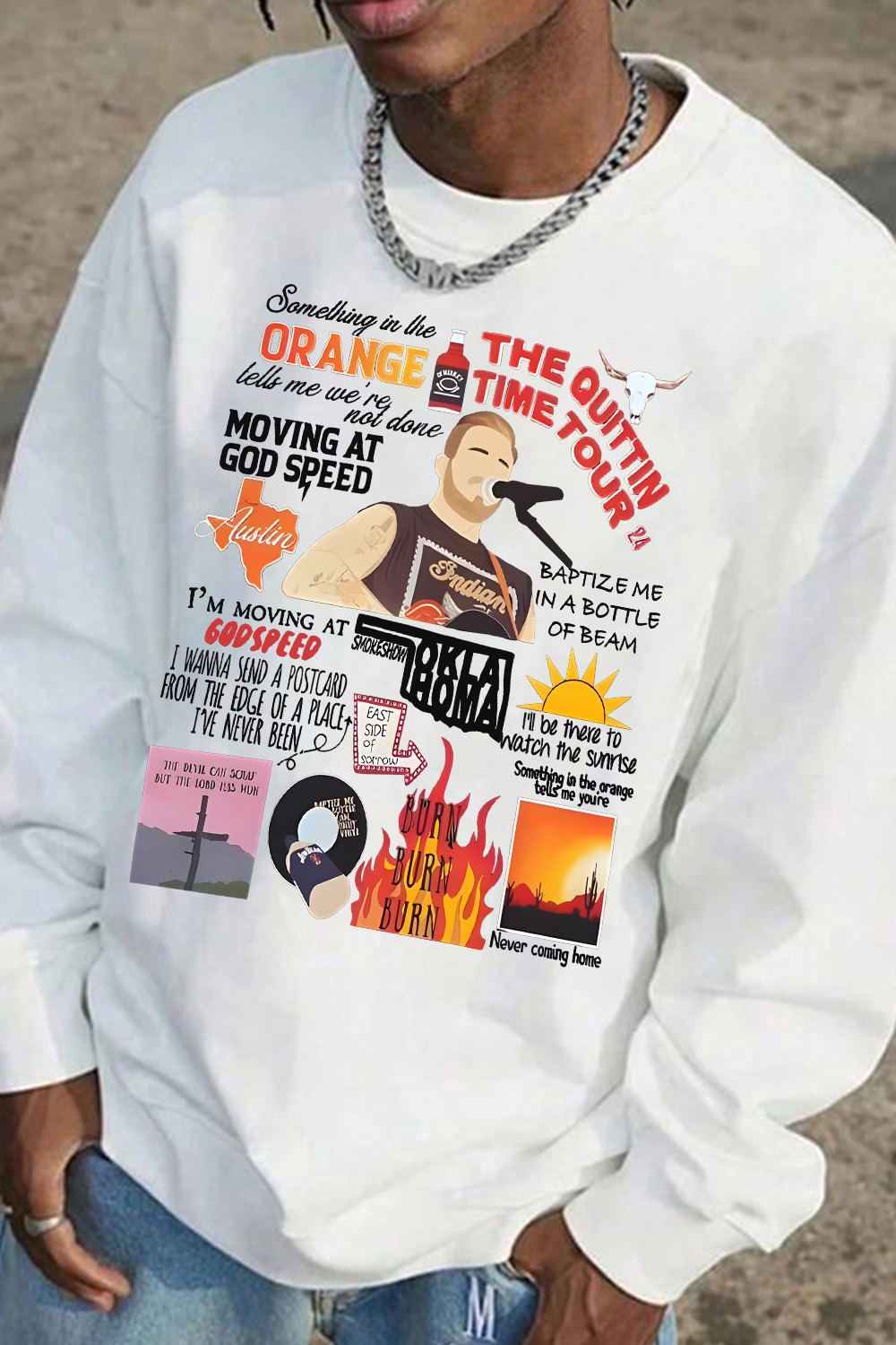 Zach Bryan Cartoon Personalized Print Men's Sweatshirt