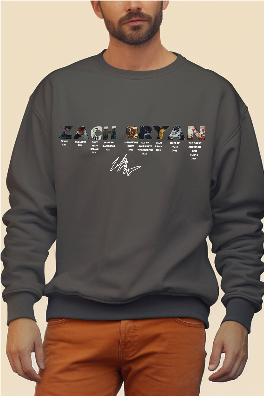zachbryan long-sleeved men's sweatshirt