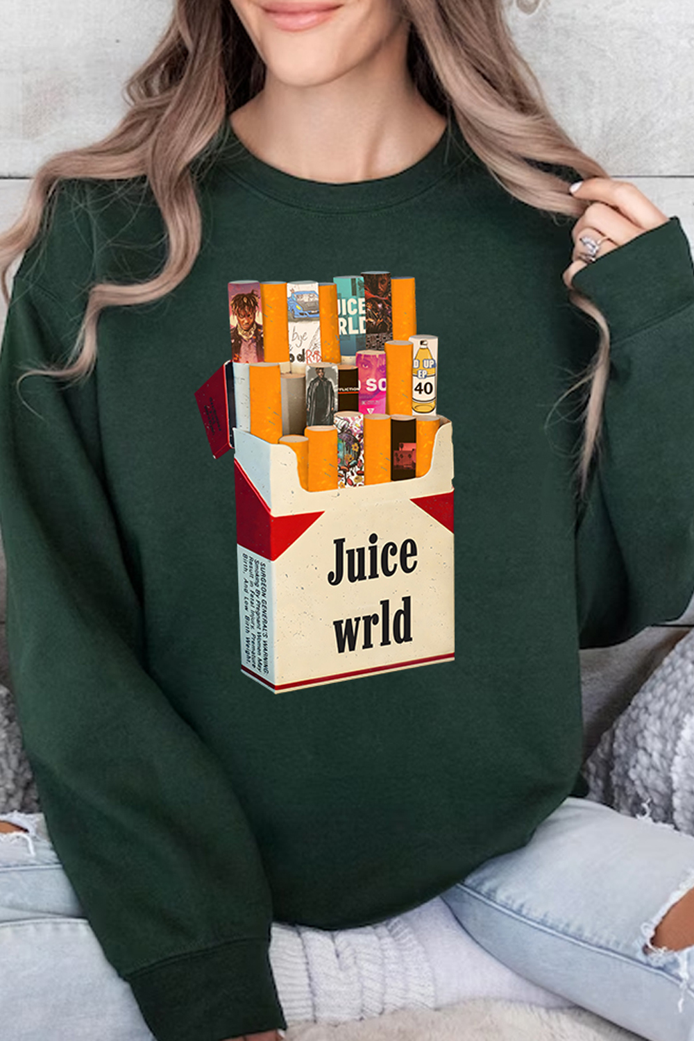 Juice WRLD personalized poster round neck women's sweatshirt