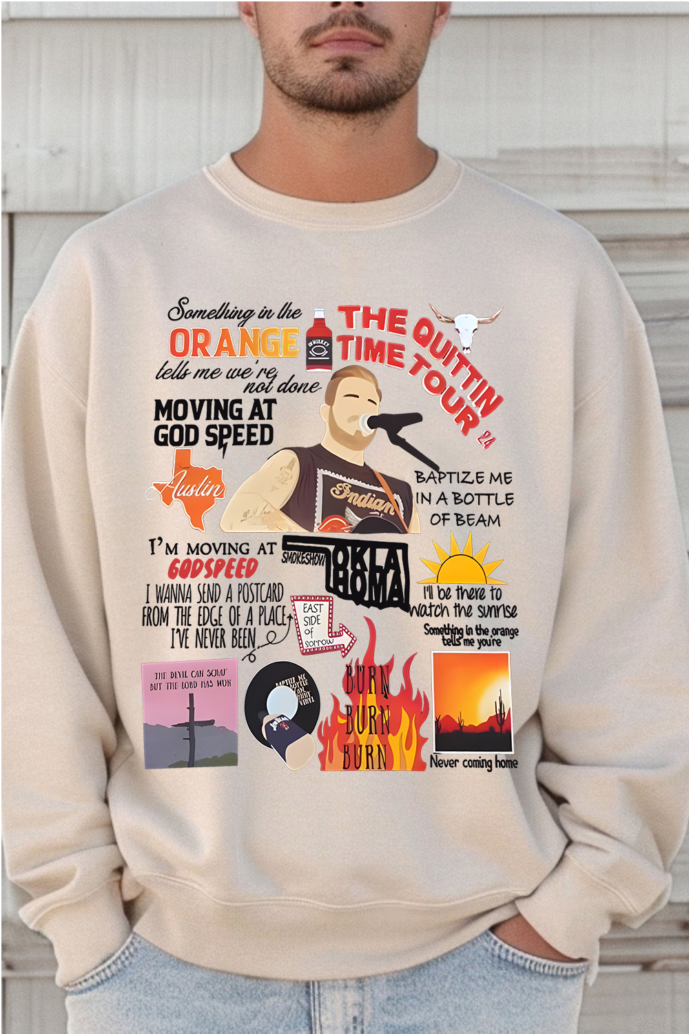 Zach Bryan Cartoon Personalized Print Men's Sweatshirt