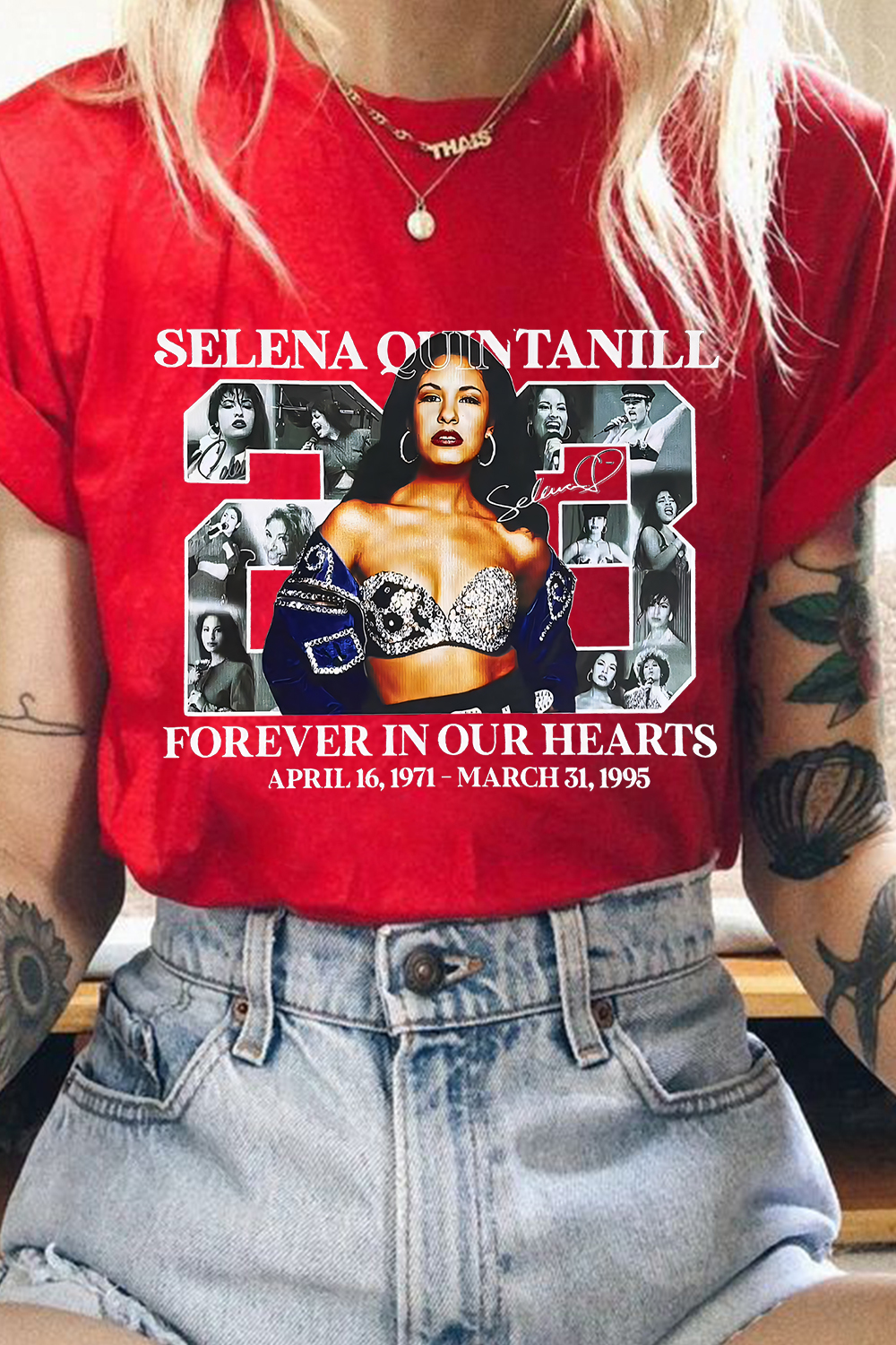 selena Print Short Sleeve T-Shirt