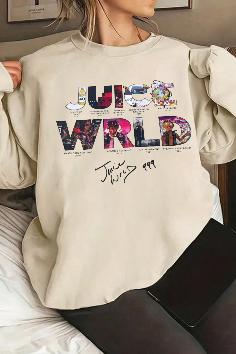 juice wrld round neck women's sweatshirt
