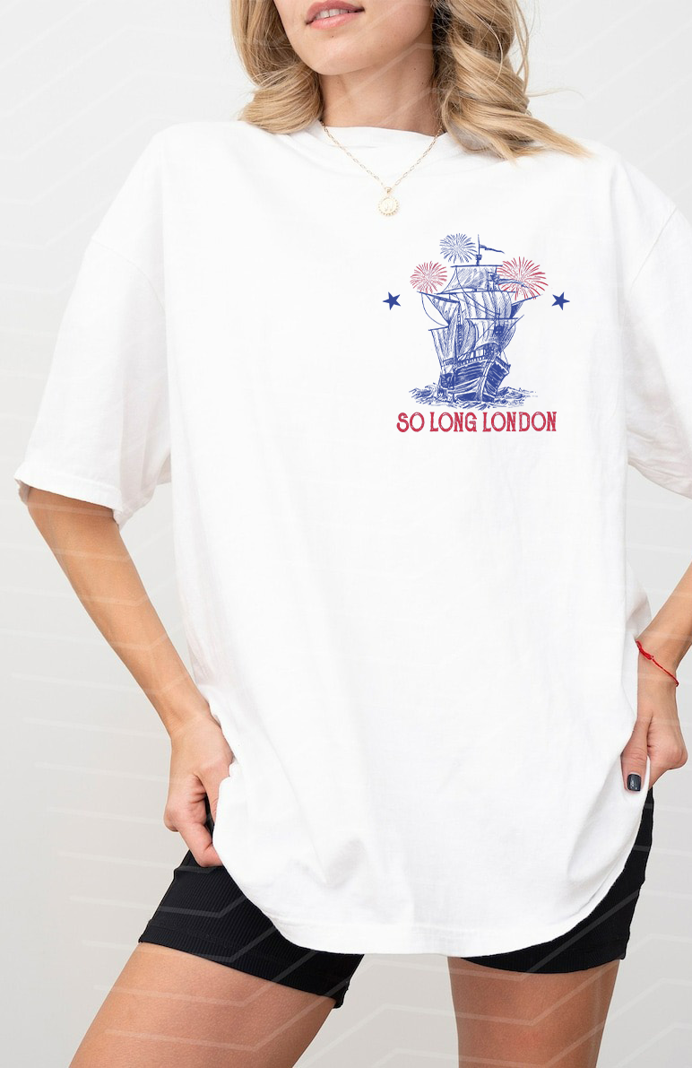 Swiftie Fangirl So Long London 4th of July 2 Sided Shirt