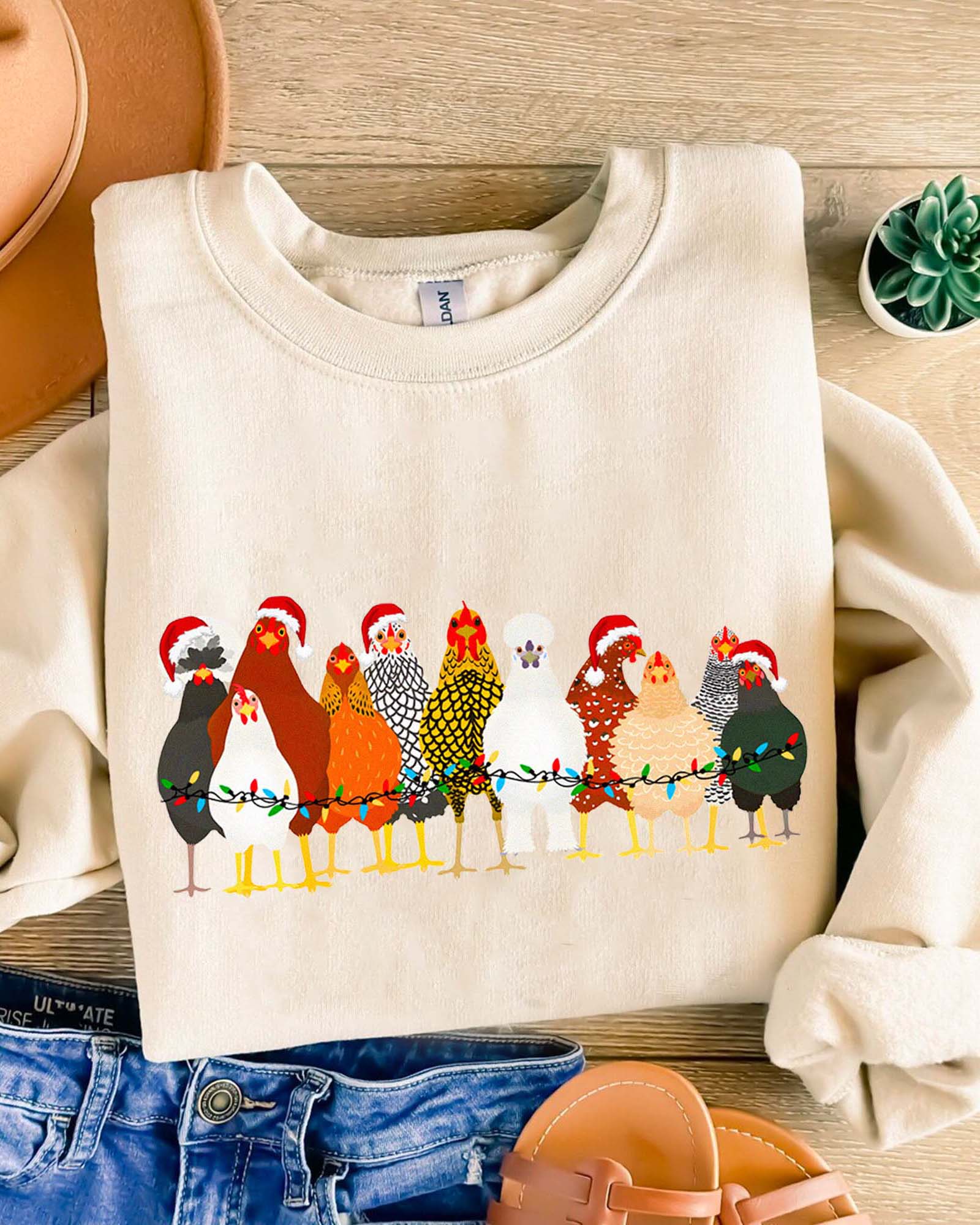 Christmas Chicken Sweatshirt - Women