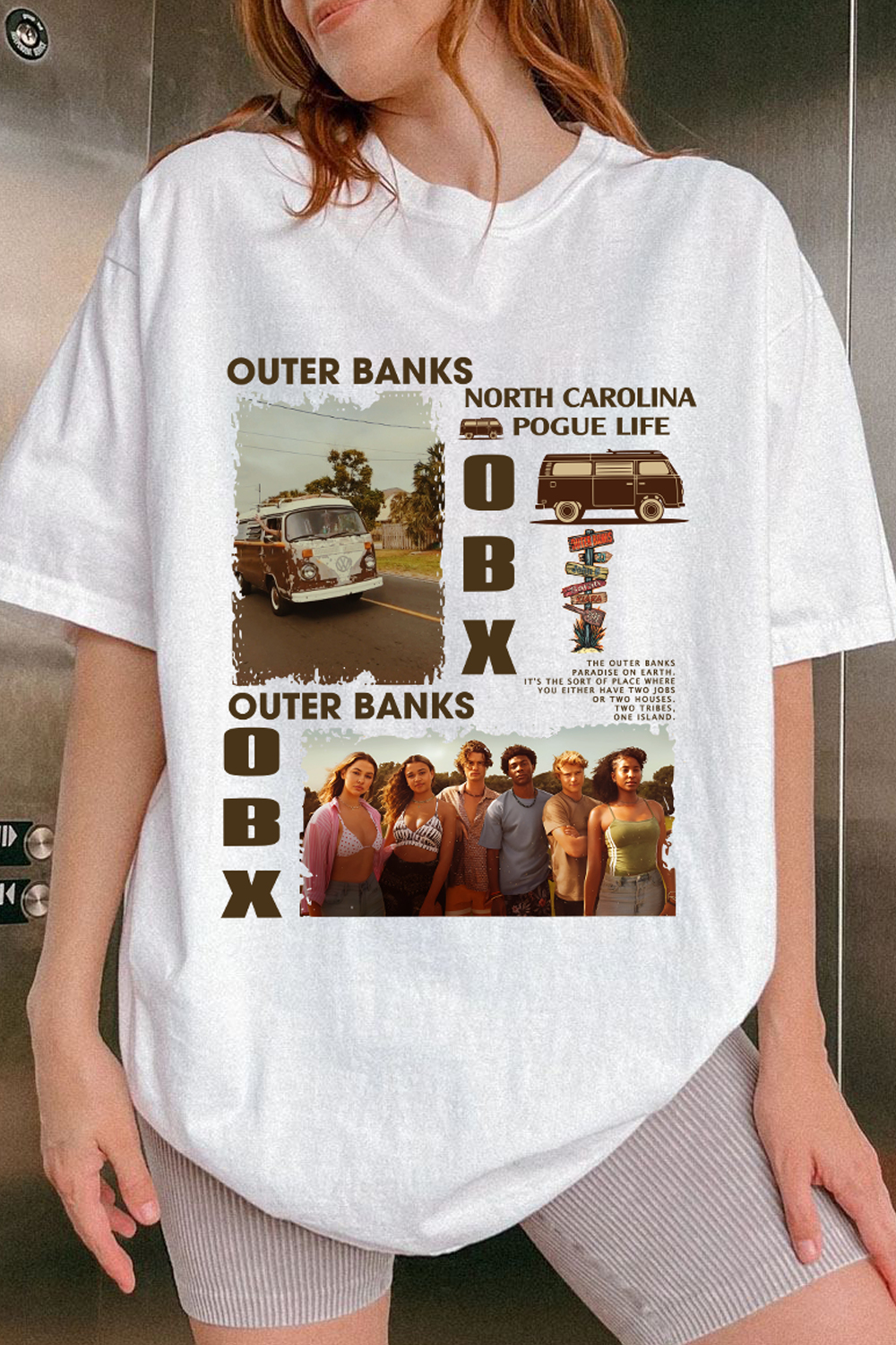 Singer Poster Retro Print Round Neck Casual Short Sleeve T-Shirt