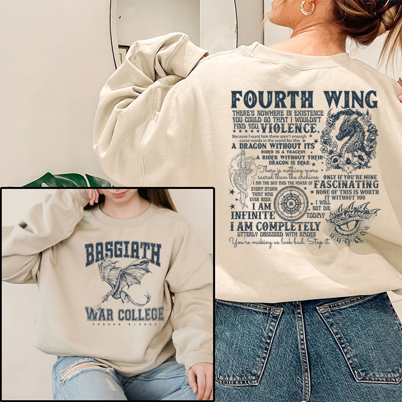 Dragon Basgiath 2 Sides Sweatshirt
