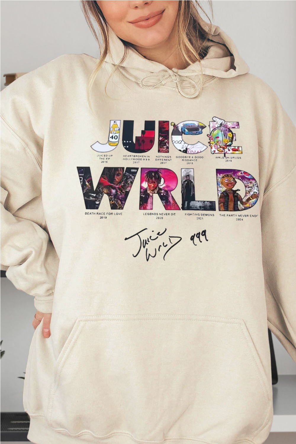 WRLD lettering print hoodie
