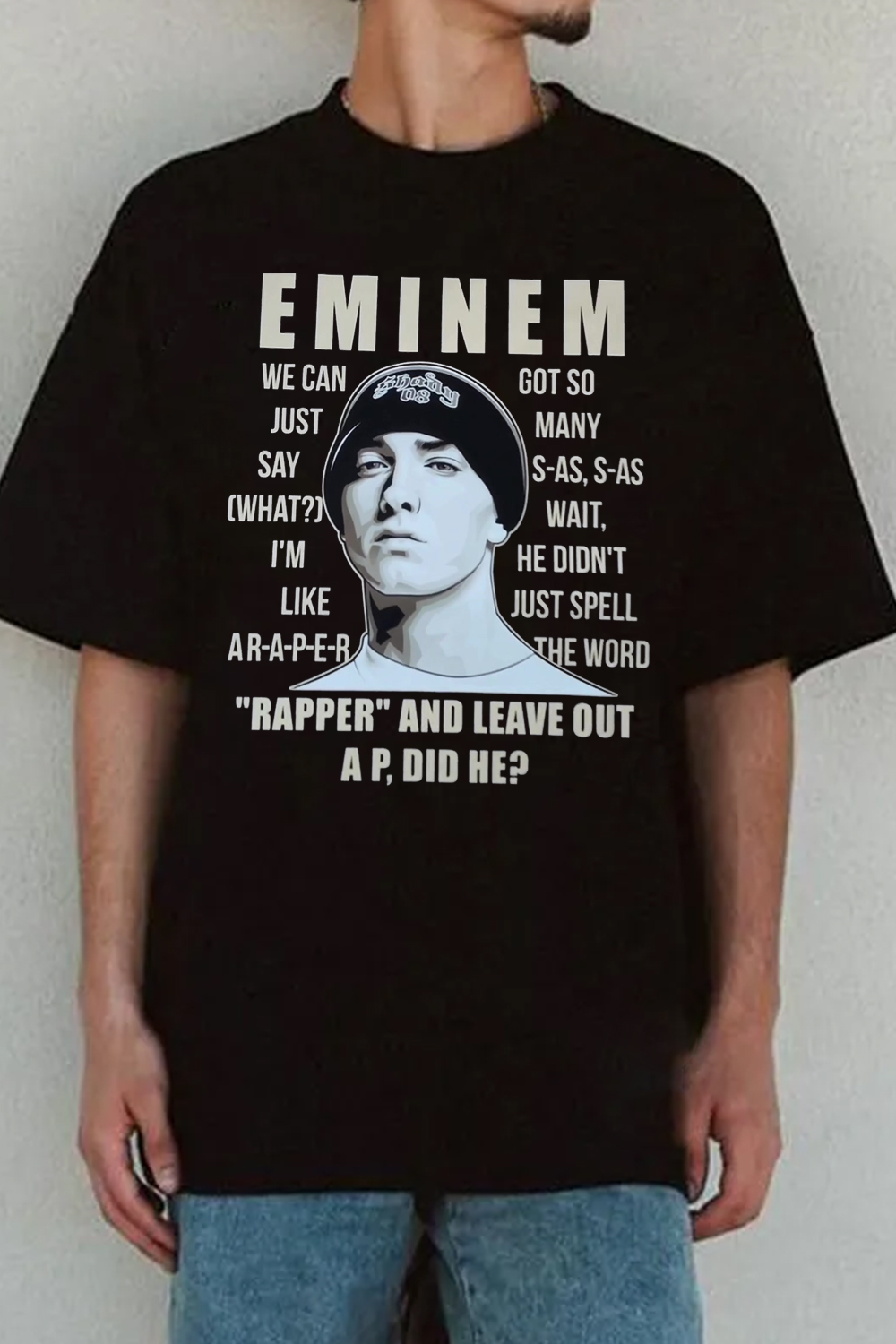 Contrast Color Celebrity Casual Back Print Round Neck Short Sleeve T-Shirt