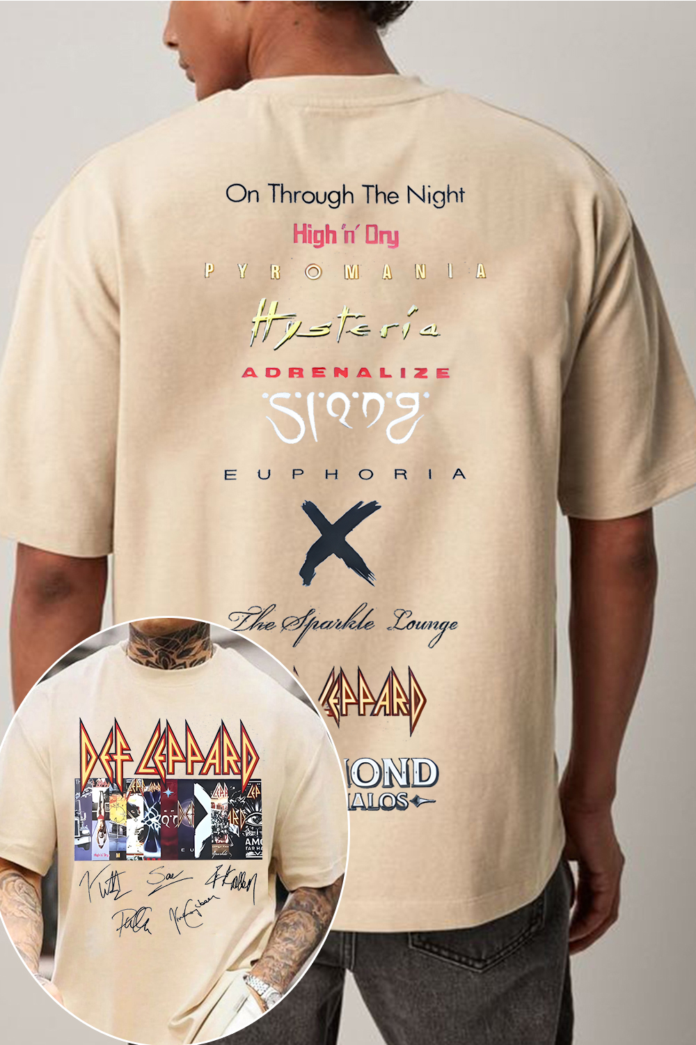 defleppard 2-sided printed tee