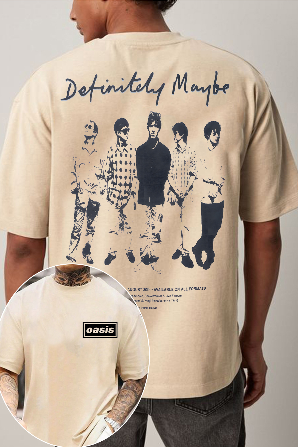 Oasis Unisex T Shirt Definitely Maybe Promo Official Reunion Tour 2025