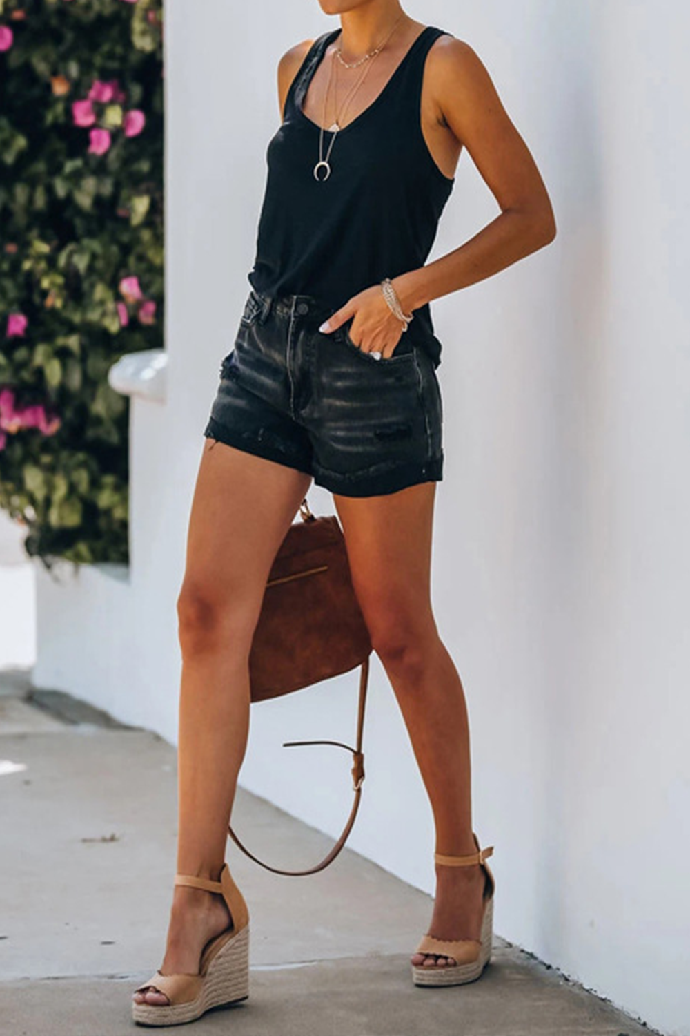 High elastic black fashionable high waist jeans