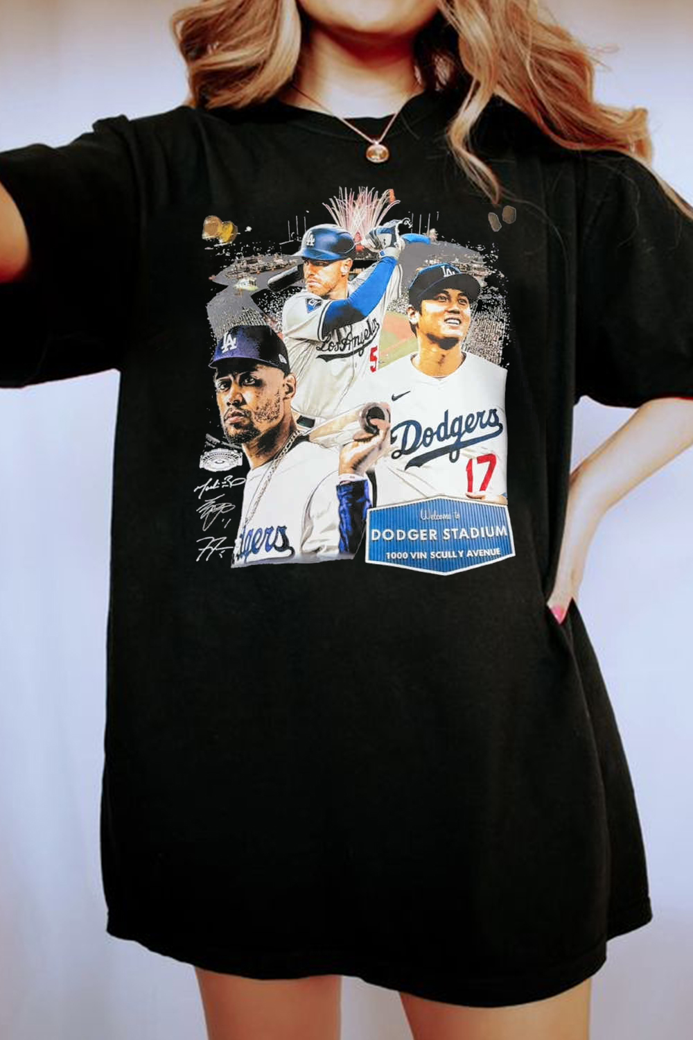 Baseball Print Crew Neck Loose Short Sleeve T-Shirt