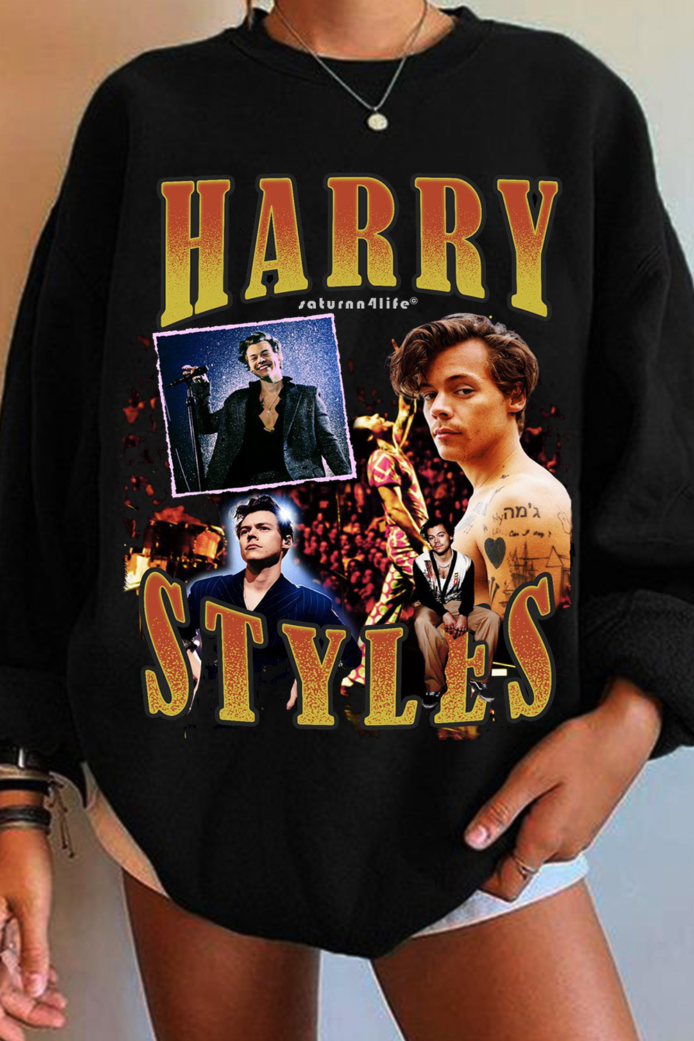 Harry Poster Round Neck Long Sleeve Sweatshirt