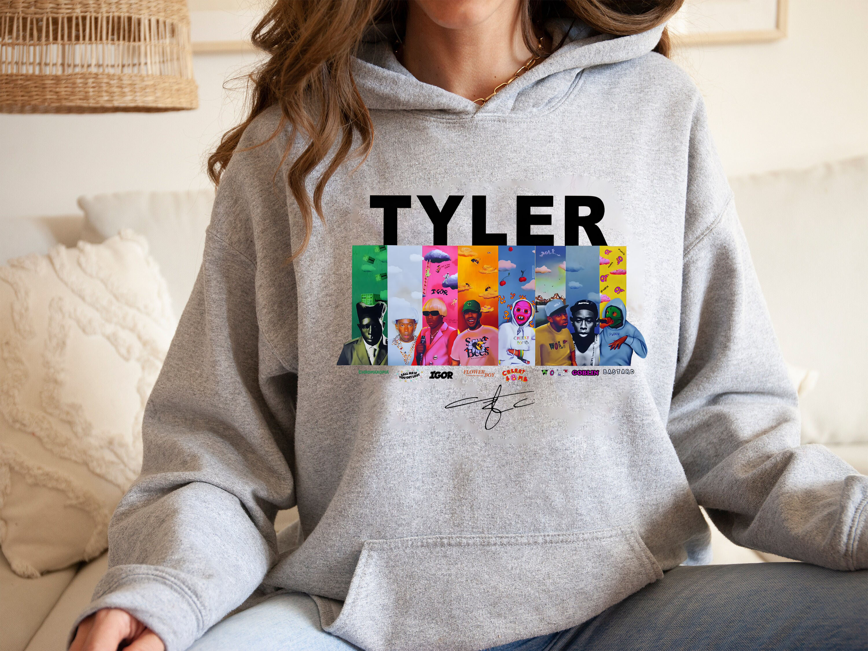 Tyler cartoon print women hoodie