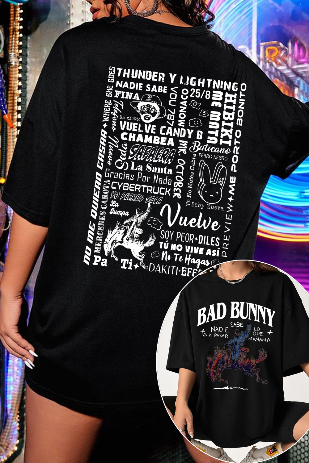 bad bunny retro song T-shirt