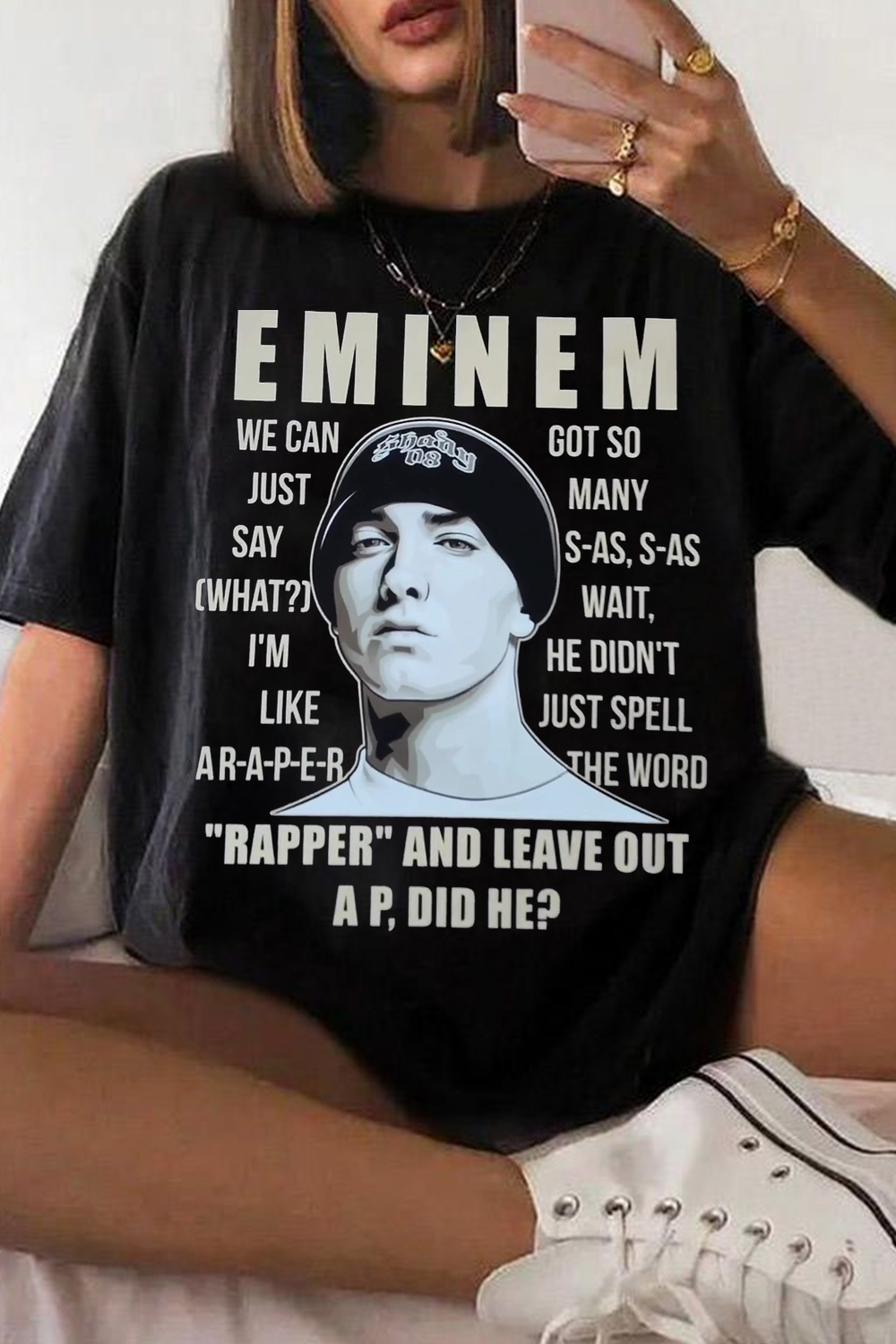 Contrast Color Star Letter Casual Print Round Neck Short Sleeve T-Shirt