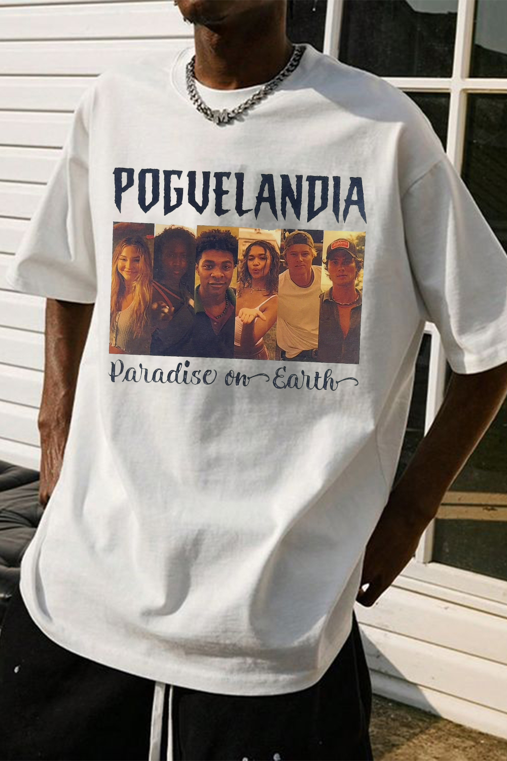 Star Retro Print Round Neck Casual Short Sleeve T-Shirt