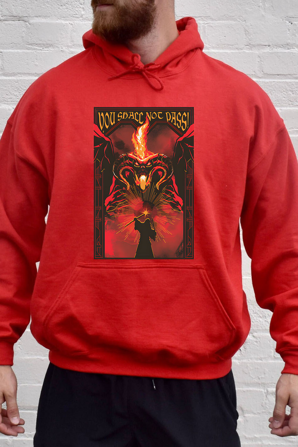 Fire and shadow clash LOTR hoodie For men