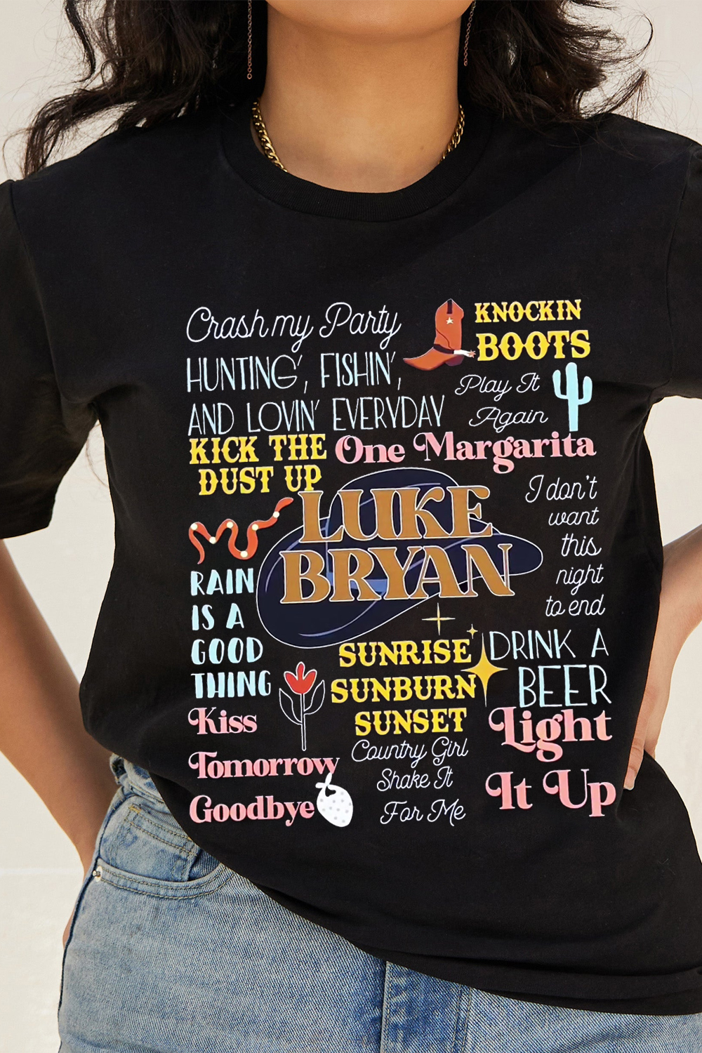 Sketch Art Font Print Short Sleeve T-Shirt