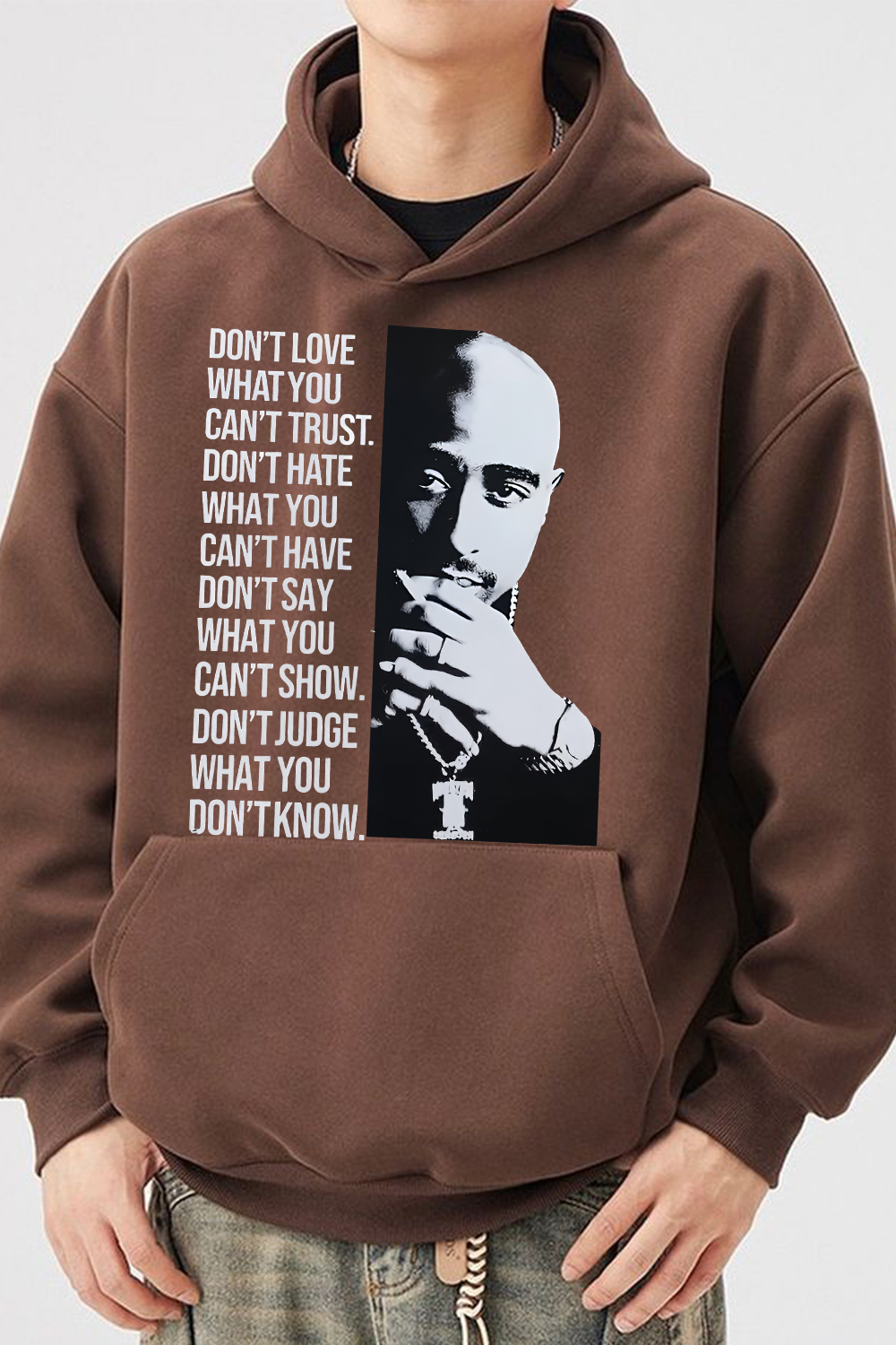 Tupac Portrait Hoodie For Men