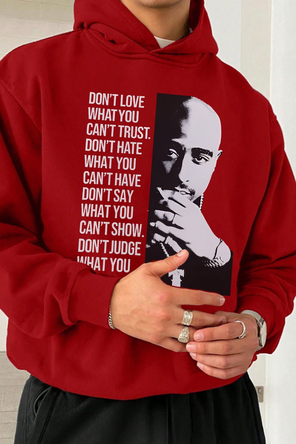 Tupac Portrait Hoodie For Men