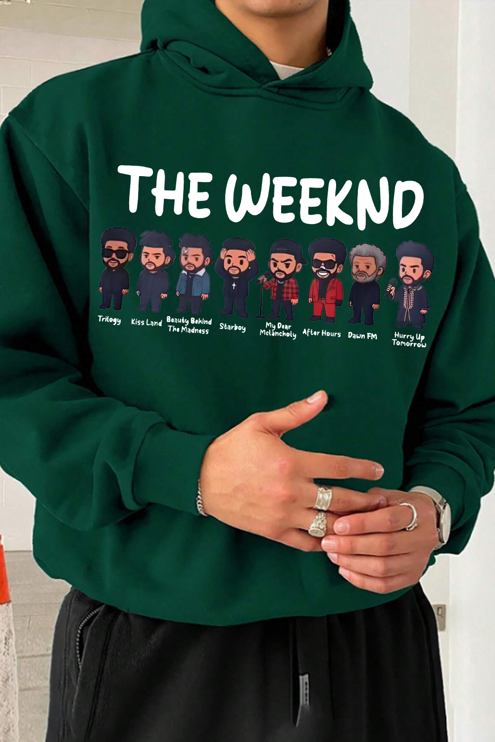 Rock The Weeknd men hoodie and shine brighter