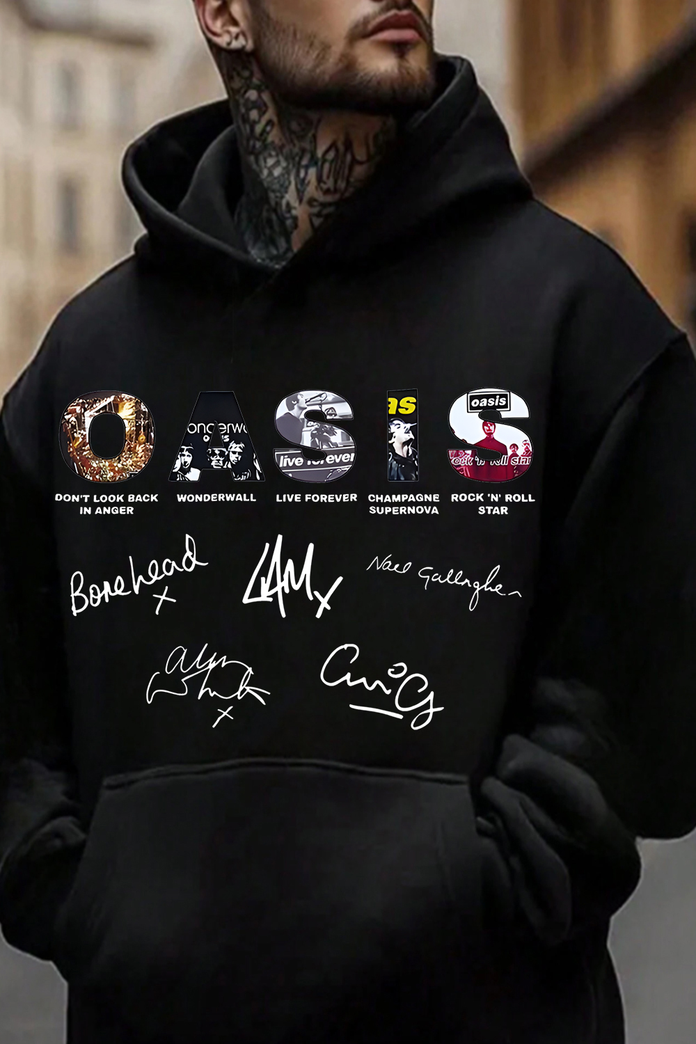 Oasis Unisex Hooded Definitely Maybe Promo Official Reunion Tour 2025