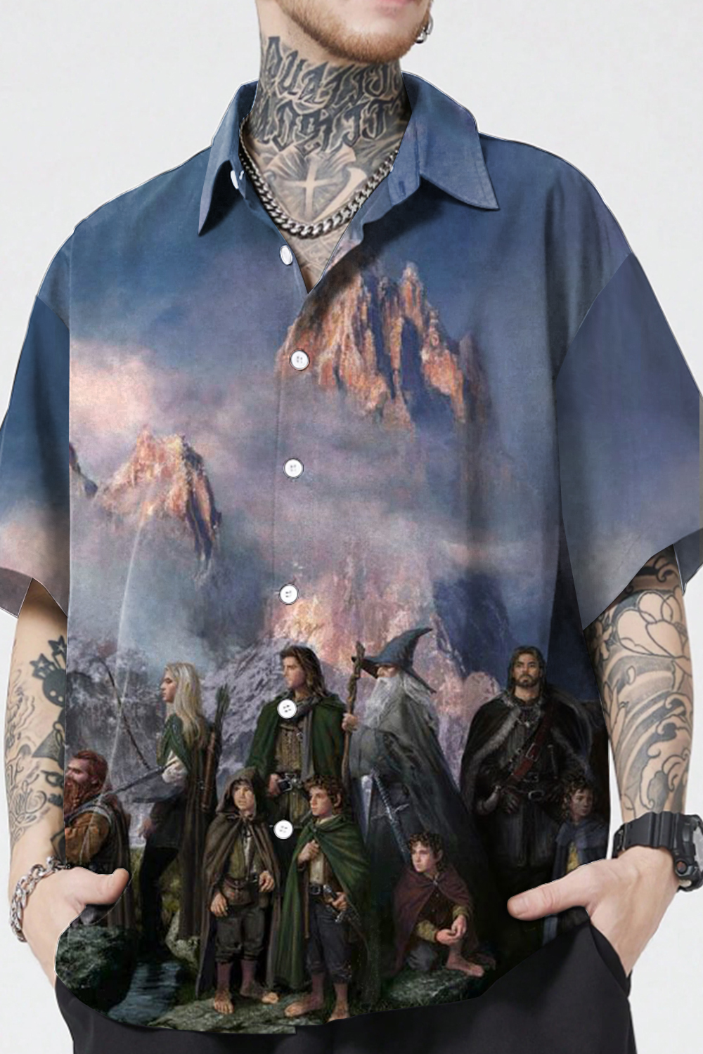 Lord of the Rings Print Men's Short Sleeve Shirt