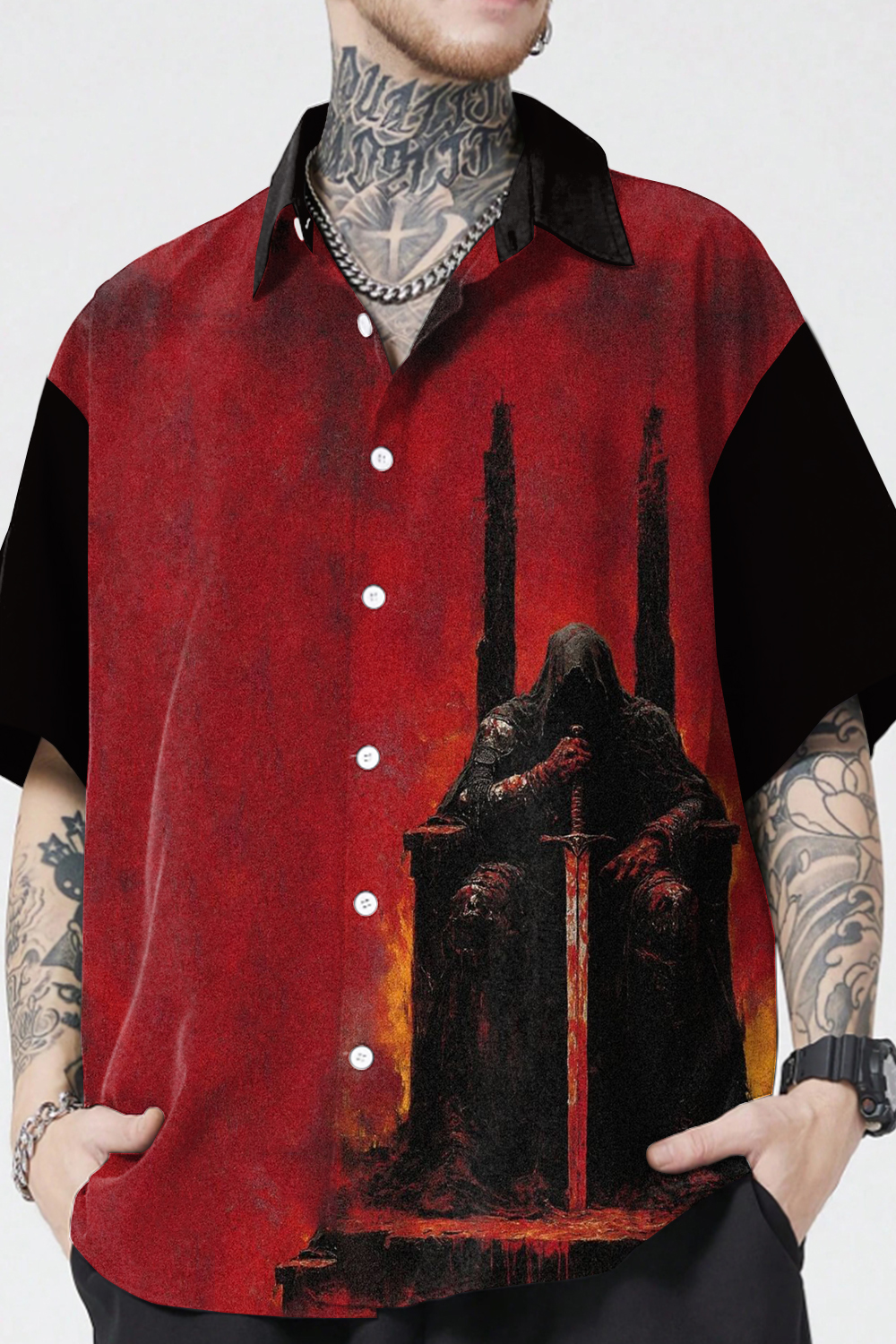 Lord of the Rings Dark Colorblock Short Sleeve Men's Shirt